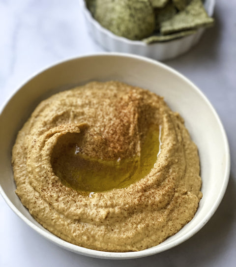 Roasted Red Pepper Hummus x Pulp Chips (vegan, gluten free, sugar free) with Girls Who Eat's Jamie Koll